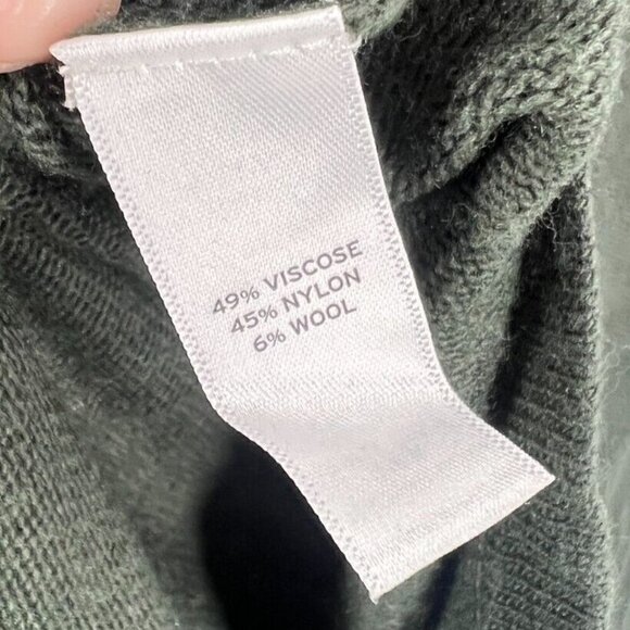 14th & Union Wool & Viscose Blend Oversized Sweater Green Women's M Medium - Picture 8 of 9